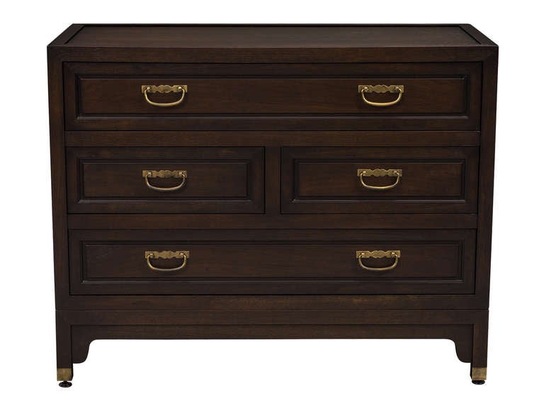 Pair of Baker Mid Century Walnut Chest of Drawers Bachelor’s Chests In Excellent Condition In North York, ON