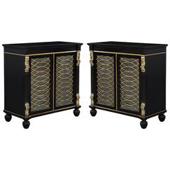 Pair of American Empire Server Cabinets