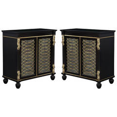 Pair of American Empire Server Cabinets