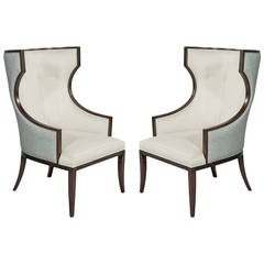 Pair of Ceeside Transitional Wing Chairs 7