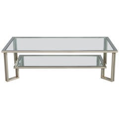 Midcentury Chrome and Glass Coffee Table