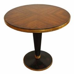 Gold Leafed 
Ebonized Art Deco Walnut Sofa End Table