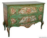 Floral Hand Painted Commode Sideboard by EJ Victor