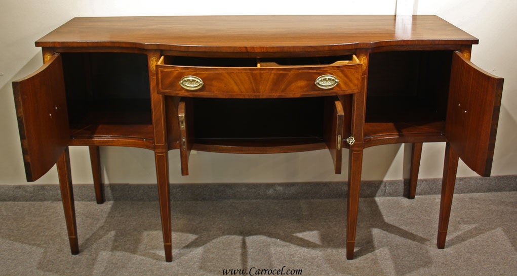 Antique Flamed Mahogany Hepplewhite Sideboard Buffet