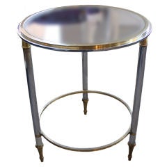 Antique Art Deco Glass Top End Table by Maison Jansen