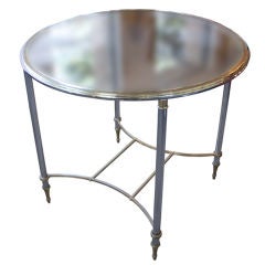 Antique Art Deco Glass Top End Table by Maison Jansen