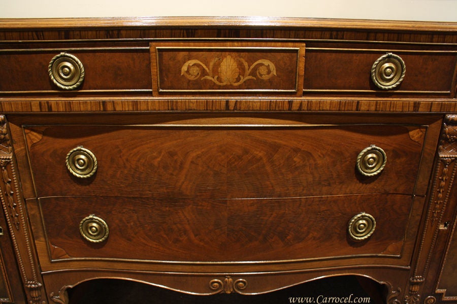 American Antique Mahogany and Walnut Sideboard Buffet Berkey & Gay