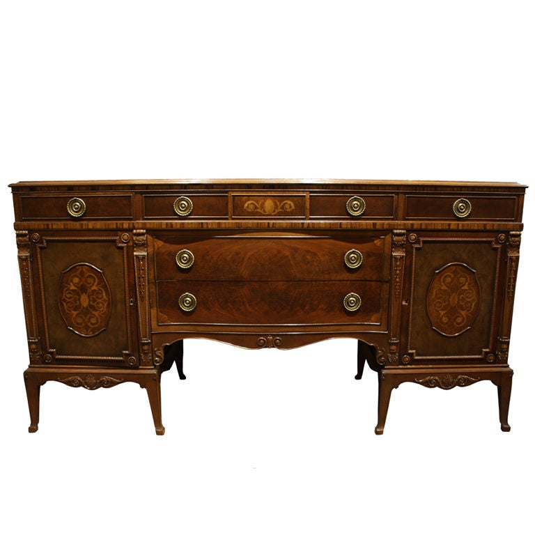 Antique Mahogany and Walnut Sideboard Buffet Berkey & Gay