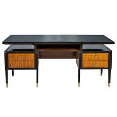 Rosewood Mid Century Desk in the Manner of Paolo Buffa