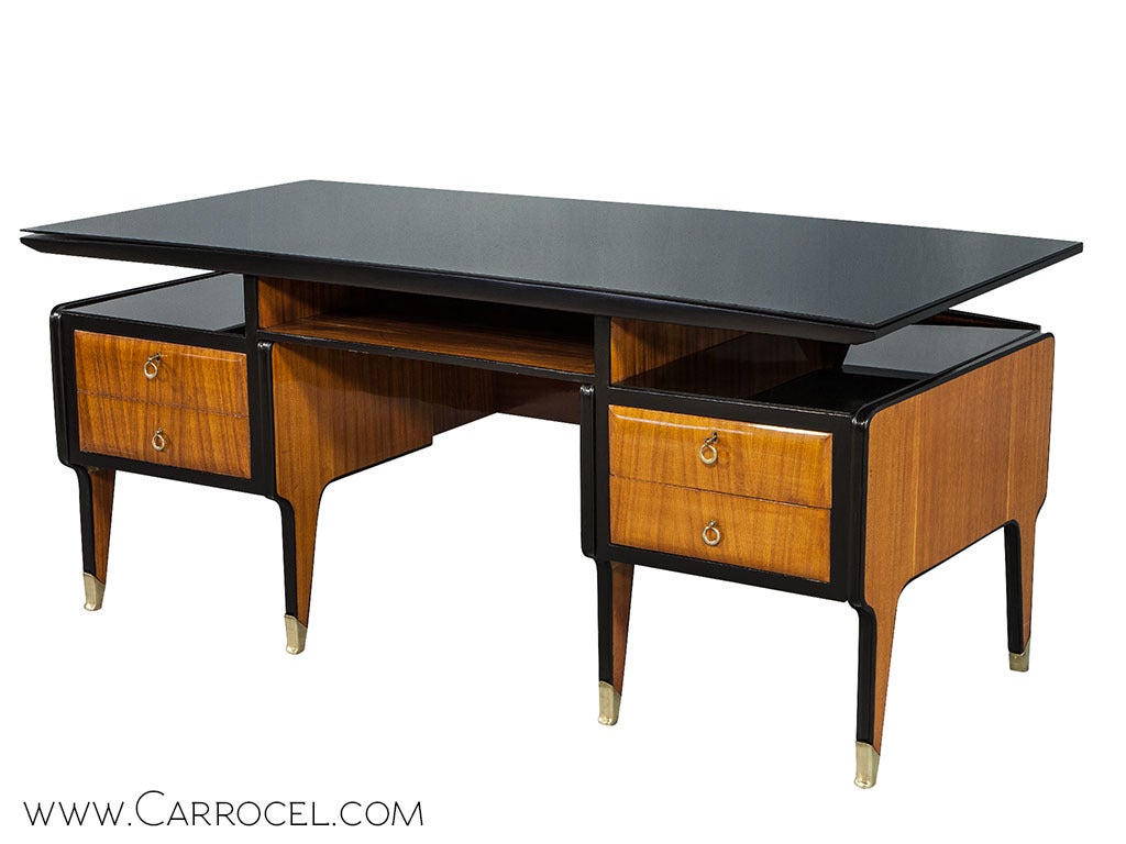 Rosewood Mid Century Desk in the Manner of Paolo Buffa
