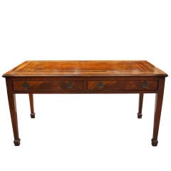 Antique Solid Mahogany Leather Top Coffee Table