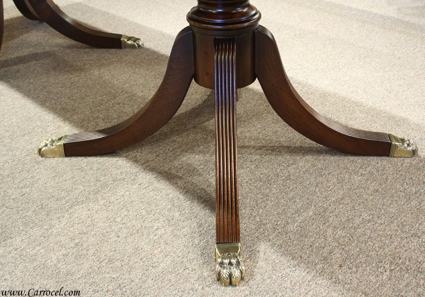 Contemporary Custom Mahogany Dining Table With Duncan Phyfe Pedestal