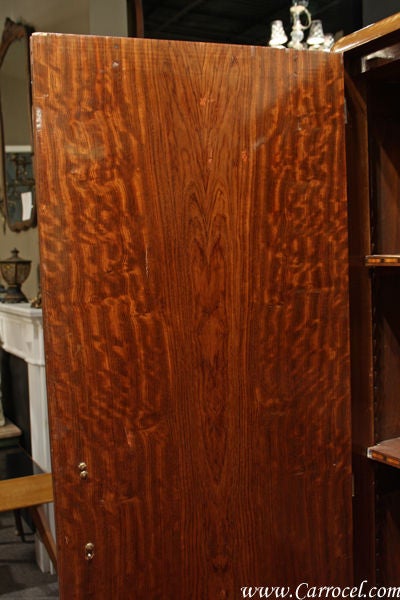 Antique Ribbon Mahogany Art Deco Armoire Wardrobe Circa 1930s 5