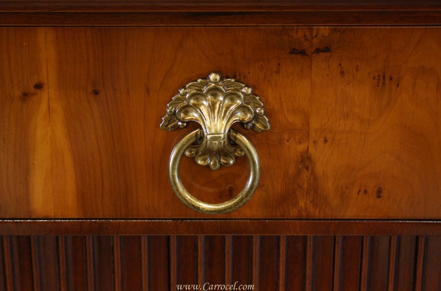 Birdseye Maple Antique Flamed Mahogany Tambour Door Empire Commode