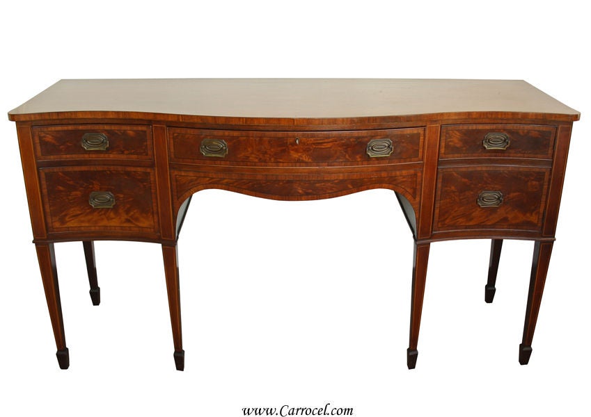 Antique Flamed Mahogany Hepplewhite Sideboard Buffet