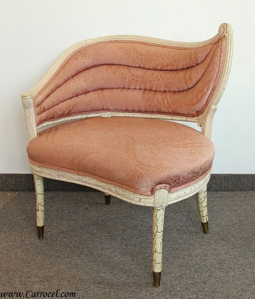 Mid-20th Century Pair of Antique Hollywood Regency Accent Tub Chairs