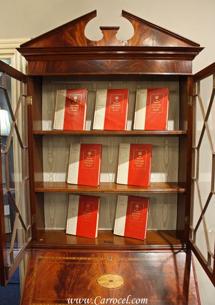 American Antique Mahogany Federal Secretary Cabinet Bookcase