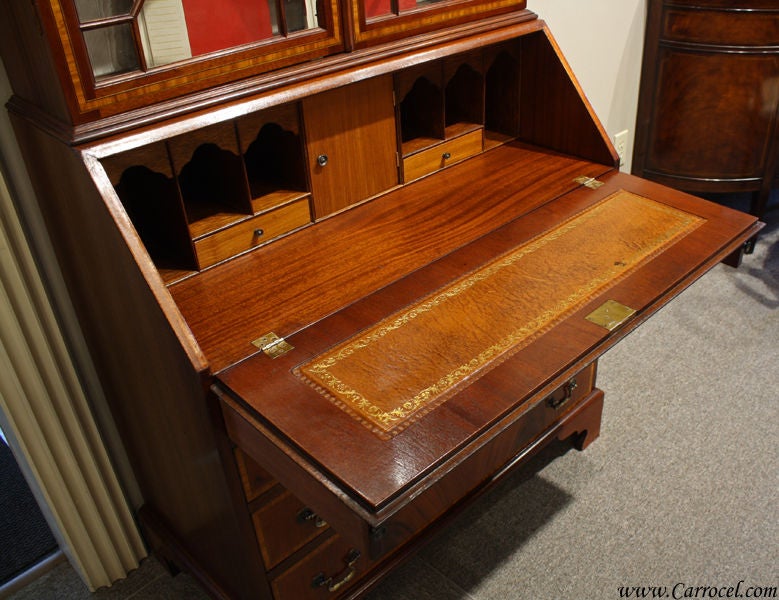 Mid-20th Century Antique Mahogany Federal Secretary Cabinet Bookcase