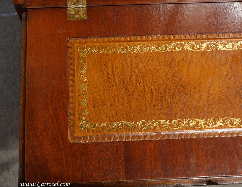 Satinwood Antique Mahogany Federal Secretary Cabinet Bookcase