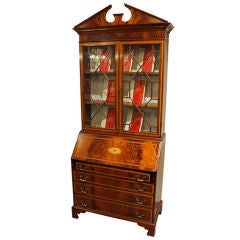 Antique Mahogany Federal Secretary Cabinet Bookcase