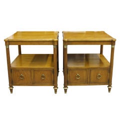 Pair of Mahogany Neoclassic Two Tier Tables by Baker