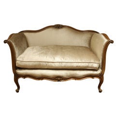 Vintage Cherry Wood French Louis XV Loveseat Settee