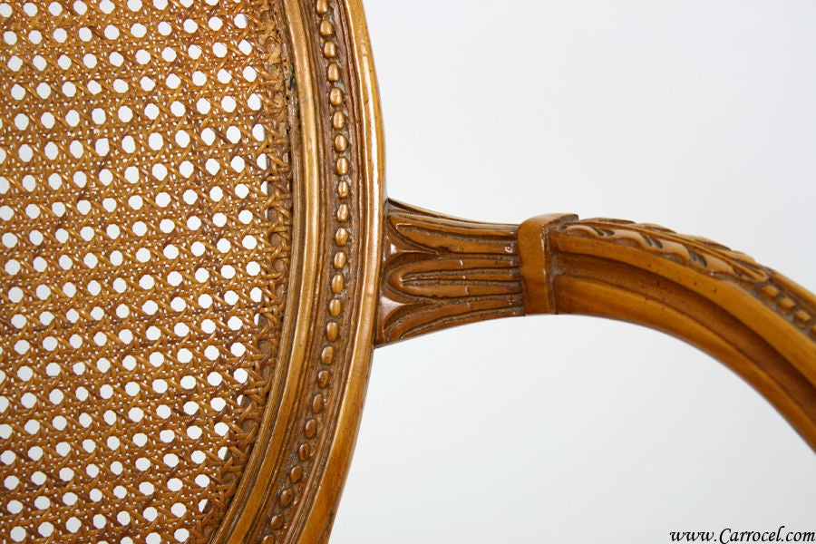 Pair of Vintage French Cane Back Accent Arm Chairs at 1stDibs vintage