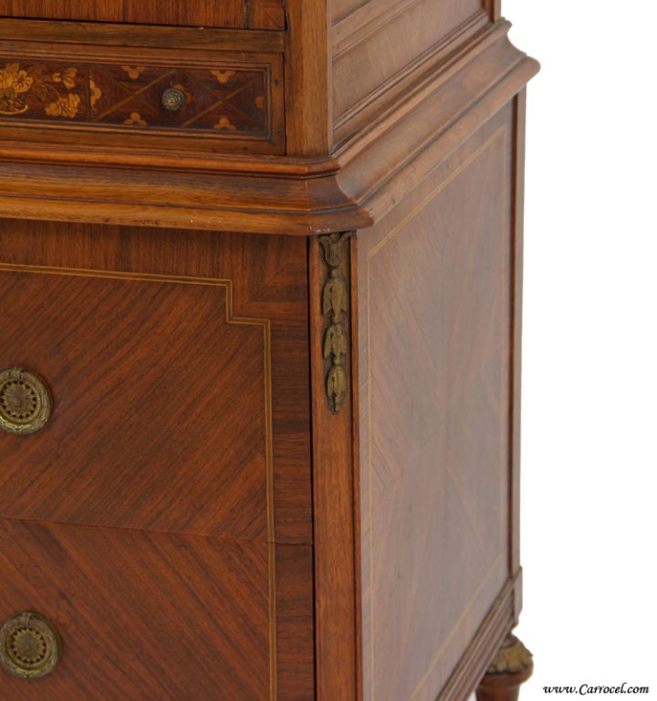 Antique Rosewood Adam Style Dresser Highboy Cabinet 1