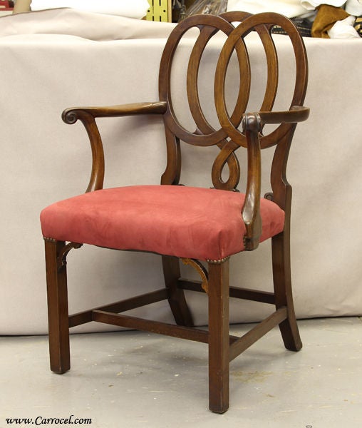 Set of 6 Antique Hepplewhite Mahogany Shieldback Dining Chairs