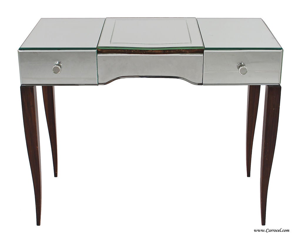 Antique Art Deco Mirrored Vanity Desk from France at 1stdibs