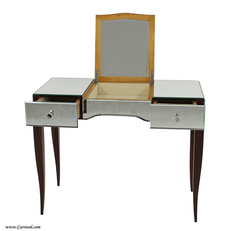 Antique Art Deco Mirrored Vanity Desk From France At 1stdibs French Antique Art Deco Mirrored Vanity Desk From France For