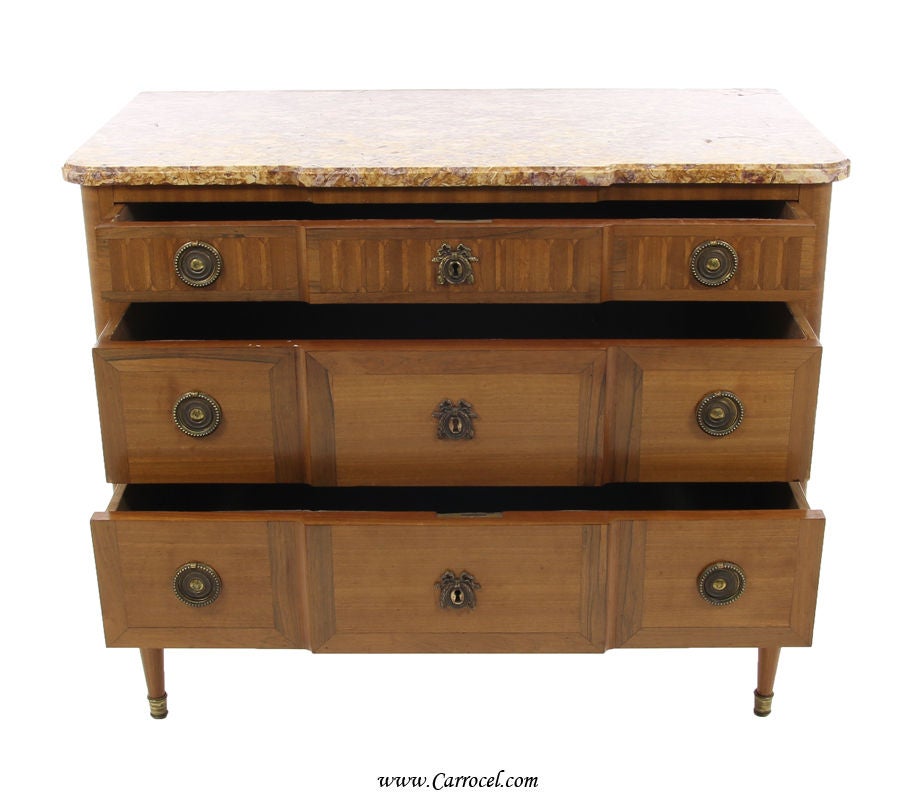 Antique Louis XVI Transitional Marble Top Commode from France