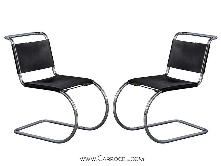 Pair of Italian Mid-Century Modern chrome accent chairs, circa 1960s.