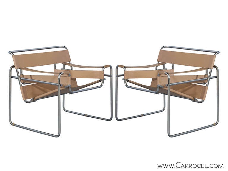 Pair of Mid-Century Wassily Chairs Circa 1960. Original.