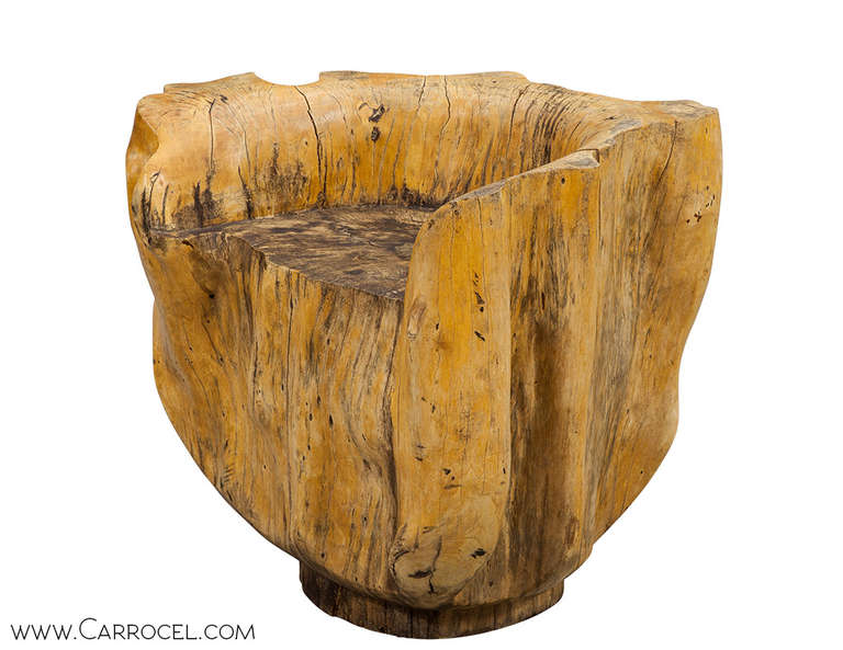 Vintage live edge sculpted chair, circa 1960s.