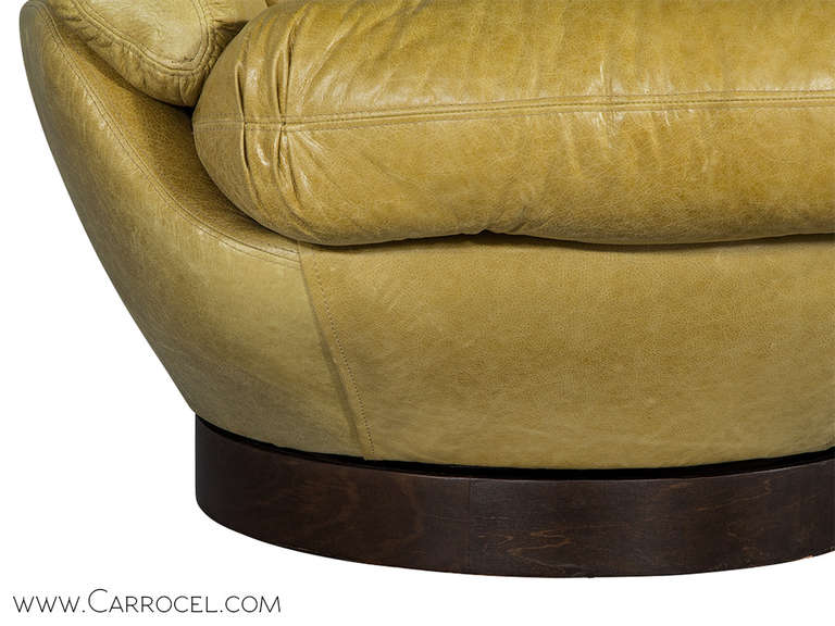 Vintage Glove Chair Distressed Italian Designer Leather, 1960s 3