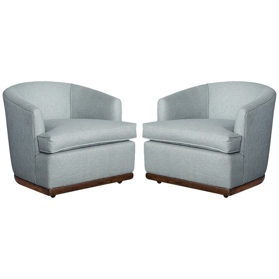 Pair of Midcentury Modern Barrel Chairs