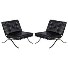 Pair of Vintage Barcelona Lounge Chairs