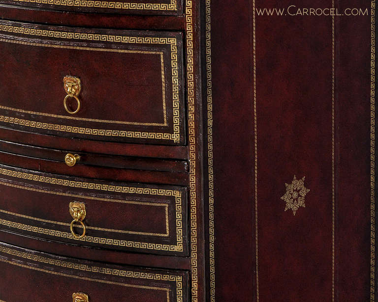 Gold Tooled Leather Lingerie Chest 3