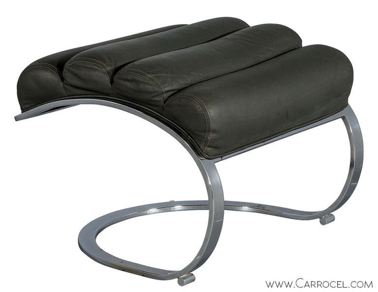 Milo Baughman Style Lounge Chair and Ottoman 2