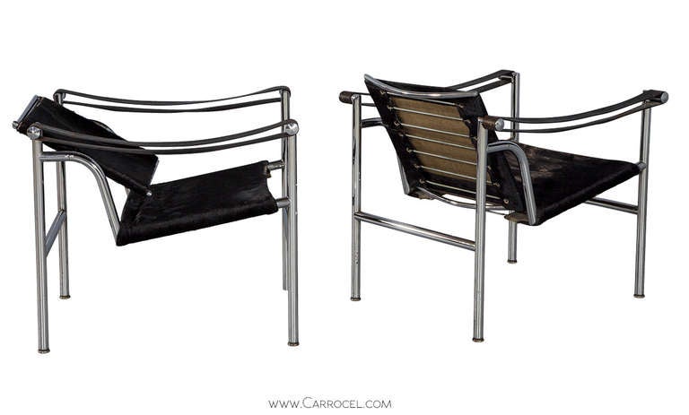 Pair of Le Corbusier LC1 Signed Armchairs Designed in 1929 for Cassina In Good Condition In North York, ON