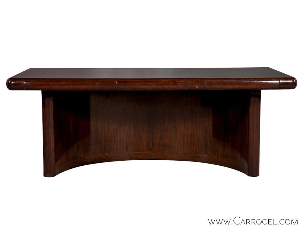 Art Deco Midcentury Rosewood Demilune Desk