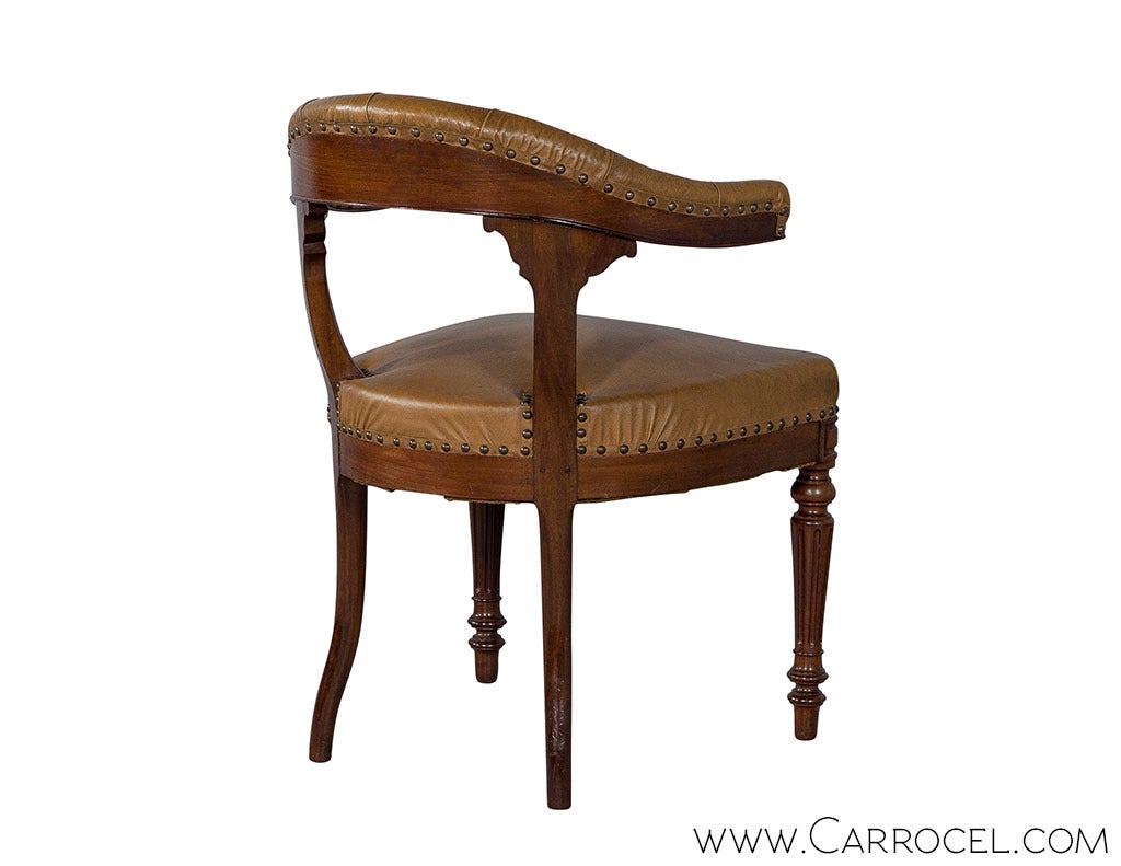 French Louis XVI Mahogany Desk Chair In Excellent Condition In North York, ON