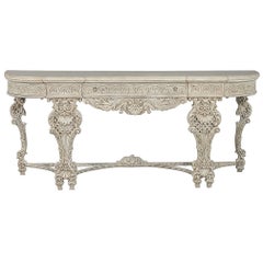 French Hand-Carved Louis XV Rococo Style Console