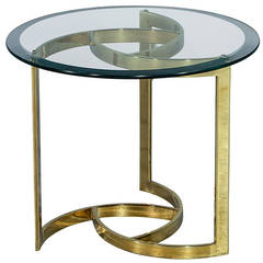 Polished Brass Pinwheel End Table