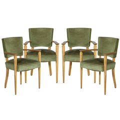 Set of Four Antique Art Deco Dining Chairs