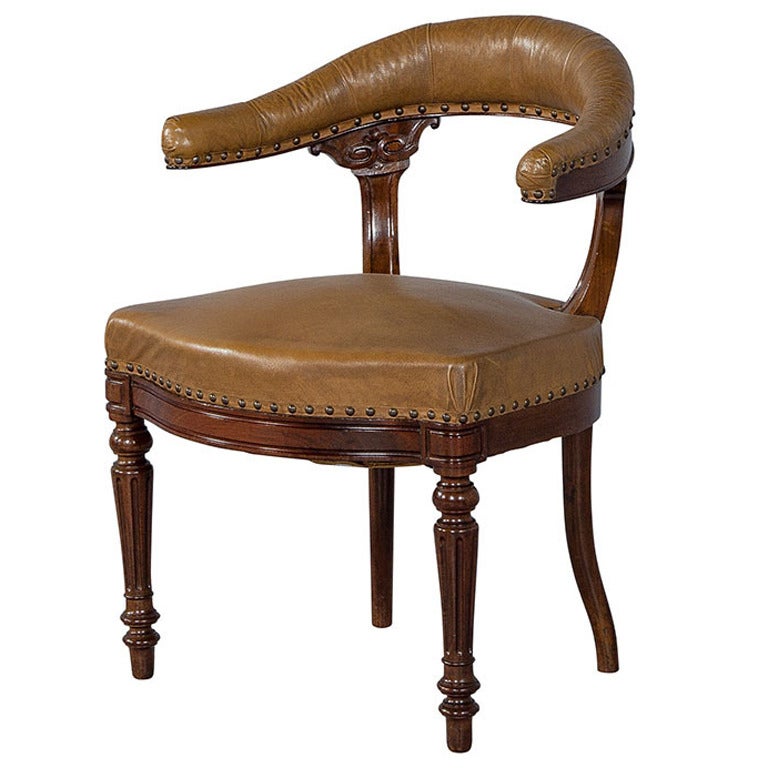 French Louis XVI Mahogany Desk Chair