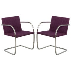 Pair of Mid-Century Modern Sled Armchairs
