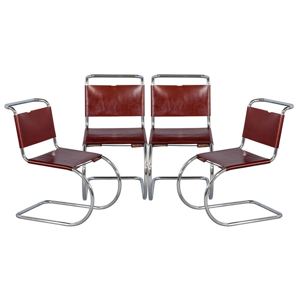 Set of Four Cantilever Chairs in the Style of Ludwig Mies Van Der Rohe