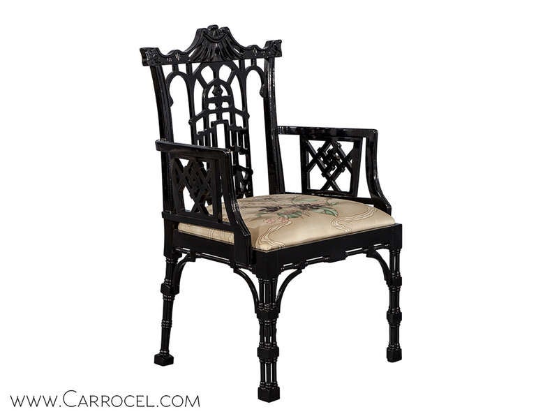 Set of 6 Chinese Chippendale Chairs restored by Carrocel.